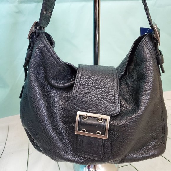 BANANA REPUBLIC Black Pebbled Leather Handbag - Picture 4 of 8